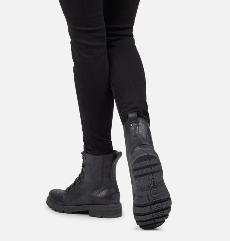 Sorel Lennox™ Lace Mid - Womens Rain Boots Black - 610829UOY